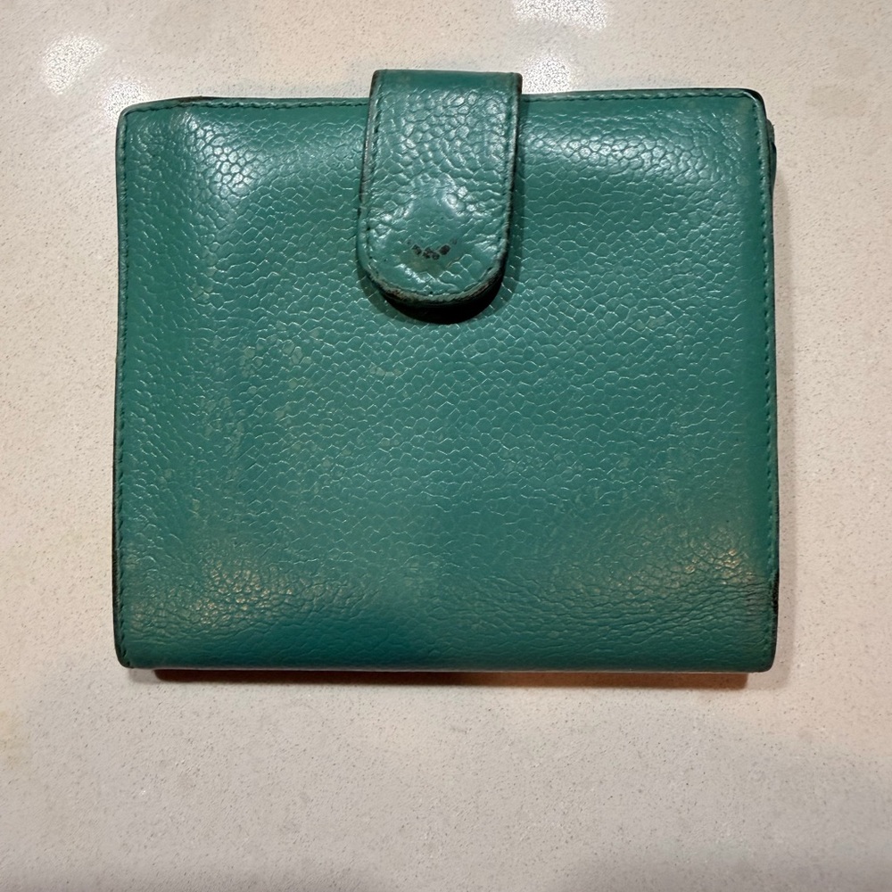 CHANEL Caviar CC Flap Wallet Teal Green - Picture 5 of 10